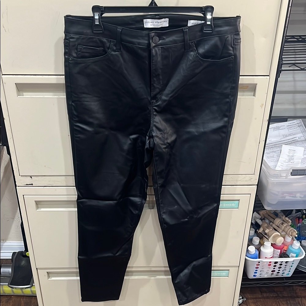 Black Faux Leather Pants